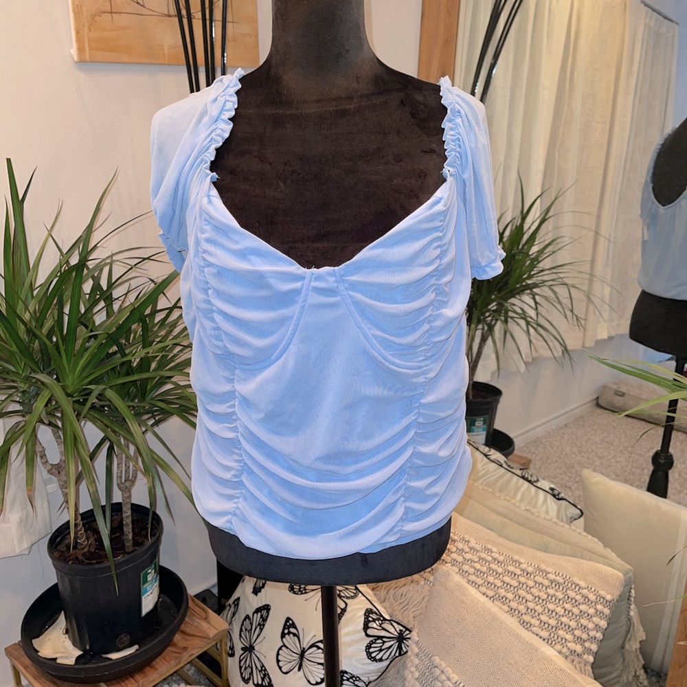 Plus size off the shoulder top.